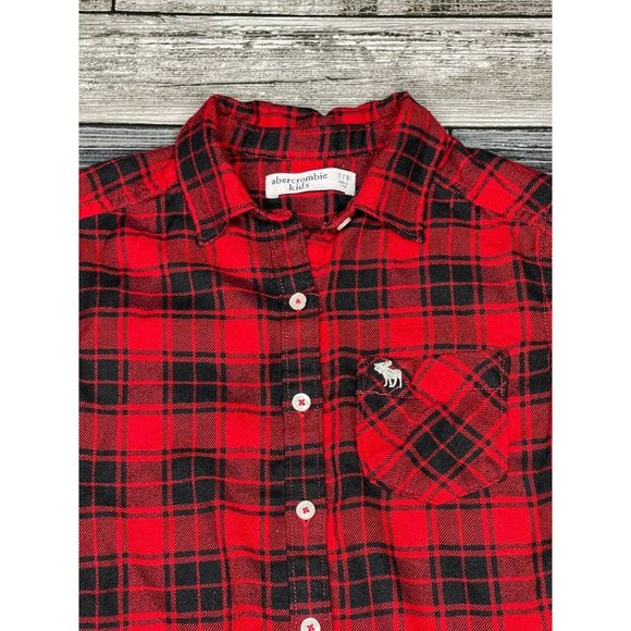 Abercrombie Kids Red Plaid Long Sleeved Flannel - Picture 4 of 6